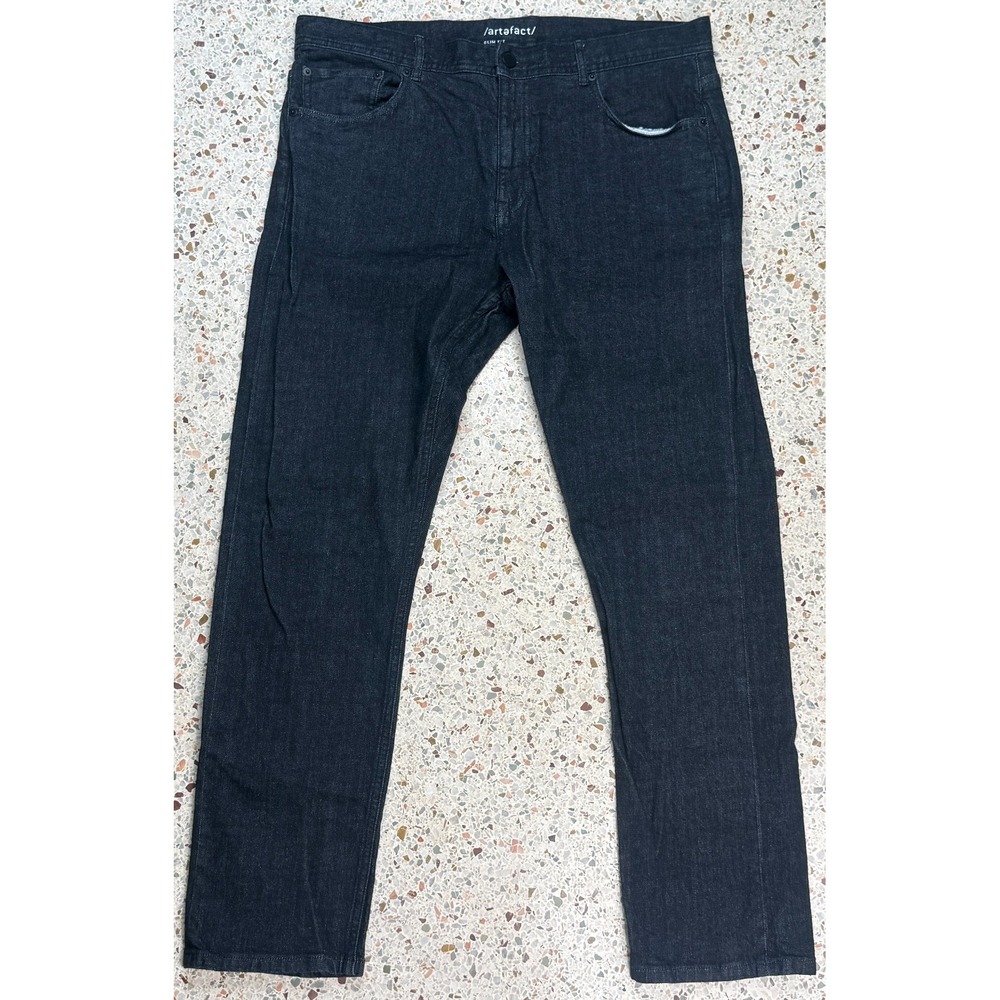 Artefact Slim Fit Selvedge Men's 5 Pocket Black Denim Jeans Size 36x32